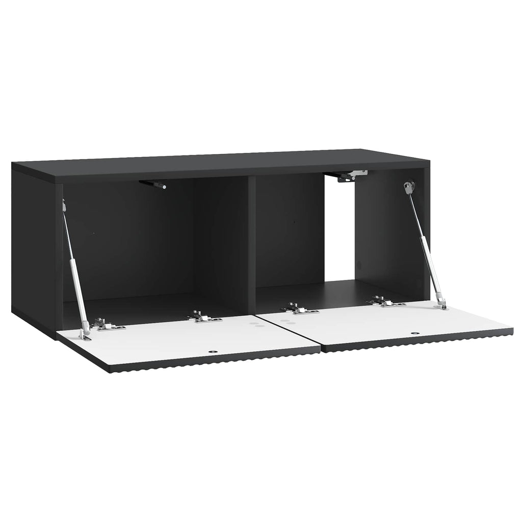 Wandmontierter TV-Schrank Schwarz 78,5 x 31 x 30 cm