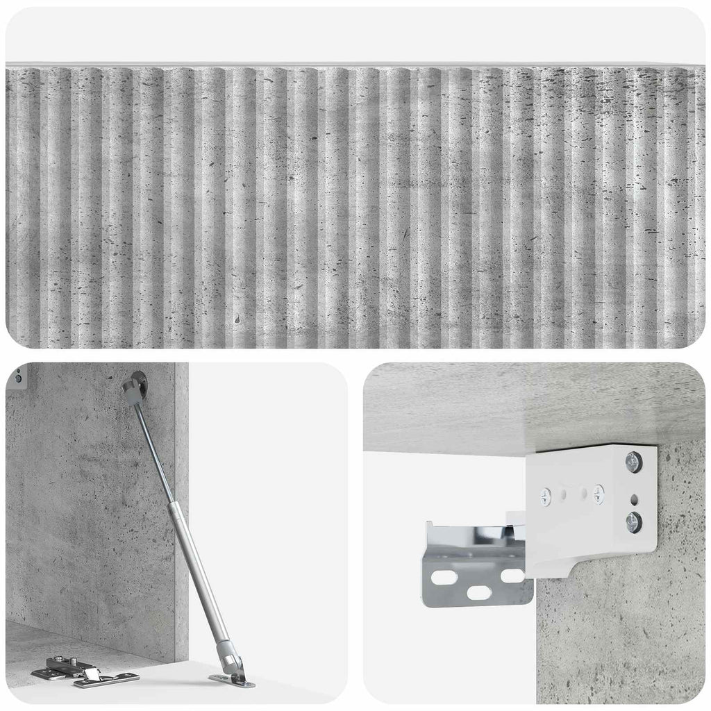 Wandmontierter TV-Schrank Betongrau 78,5 x 31 x 30 cm