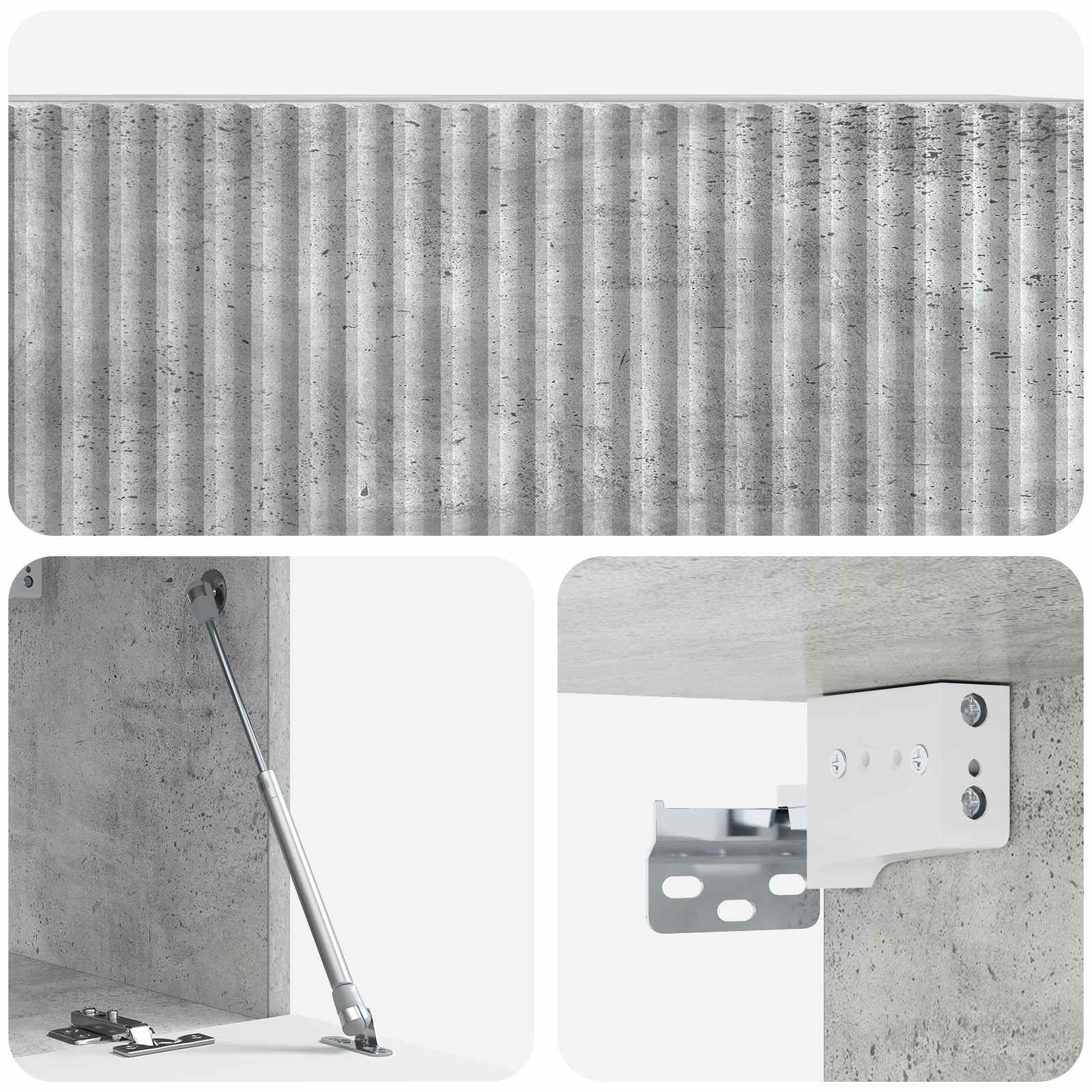 Wandmontierter TV-Schrank Betongrau 78,5 x 31 x 30 cm