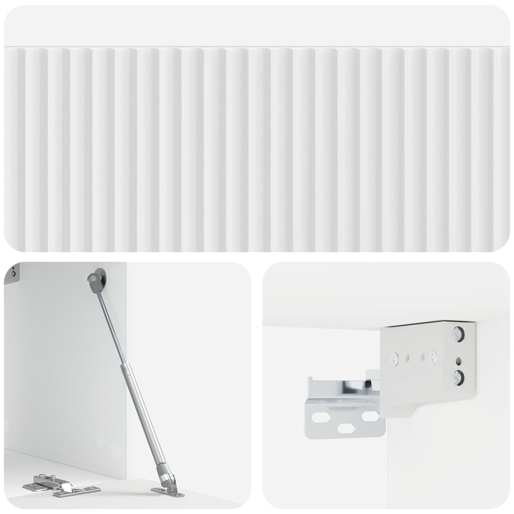 Wandmontierter TV-Schrank Hochglanz Weiß 78,5 x 31 x 30 cm