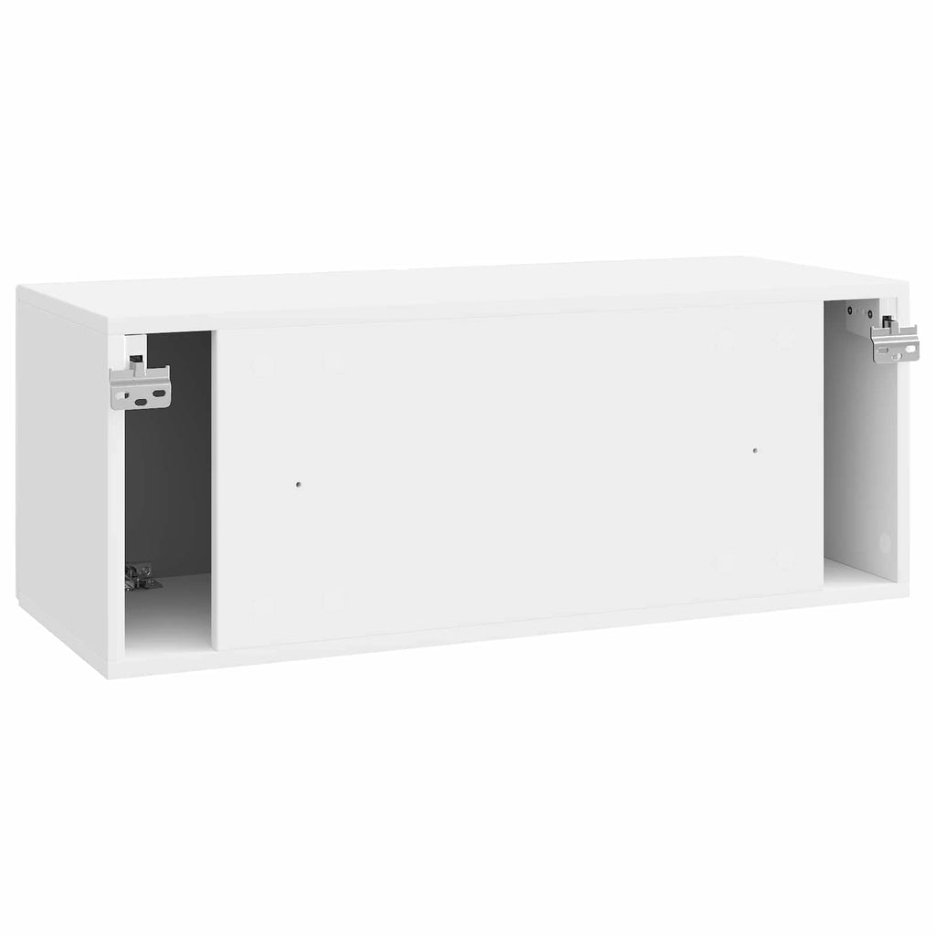 Wandmontierter TV-Schrank Hochglanz Weiß 78,5 x 31 x 30 cm