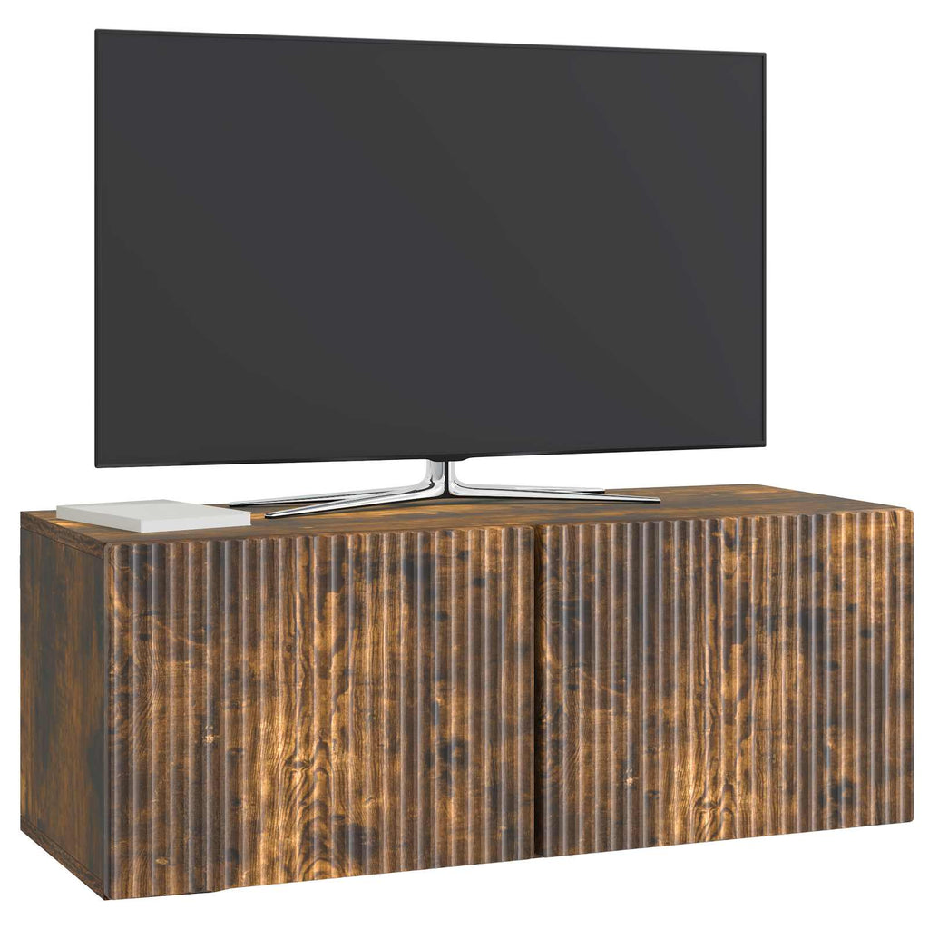 Wandmontierter TV-Schrank Geräucherte Eiche 78,5 x 31 x 30 cm