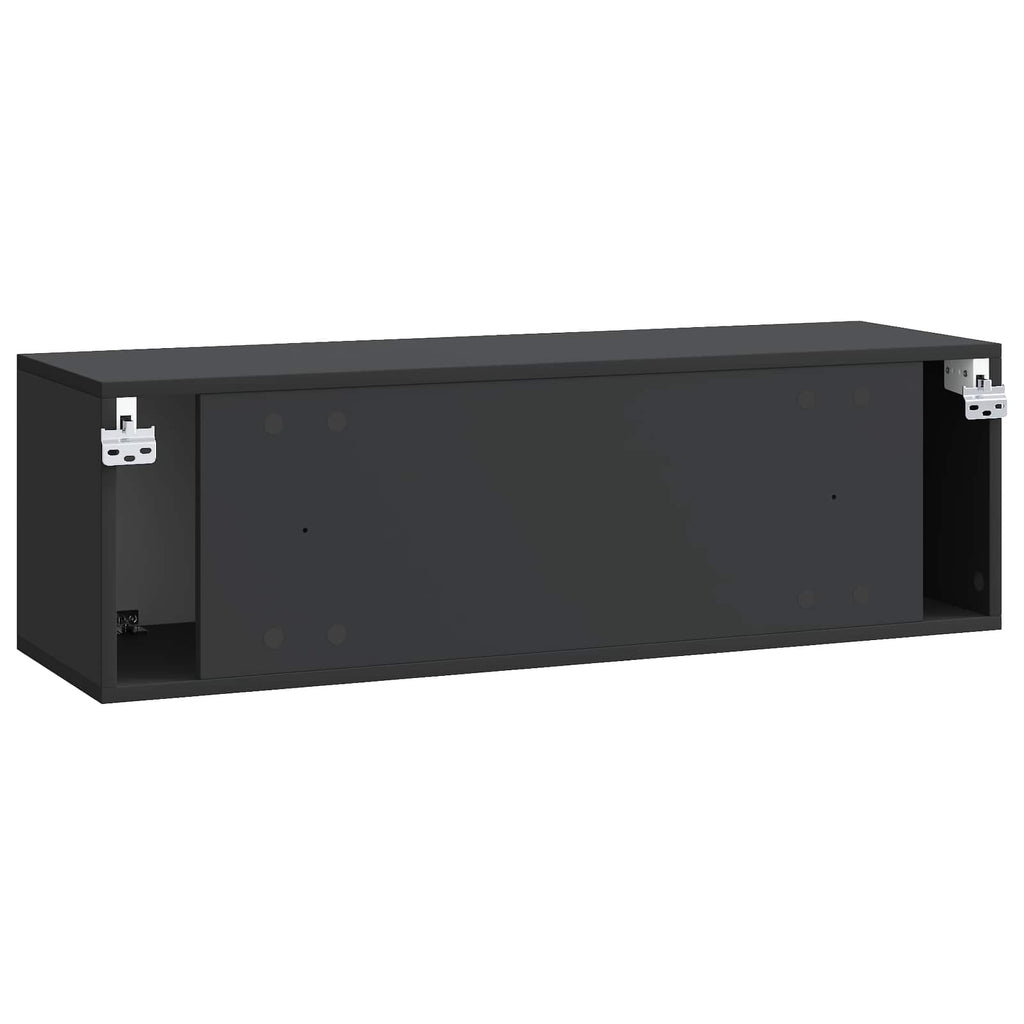Wandmontierter TV-Schrank Schwarz 98 x 31 x 30 cm Holzwerkstoff