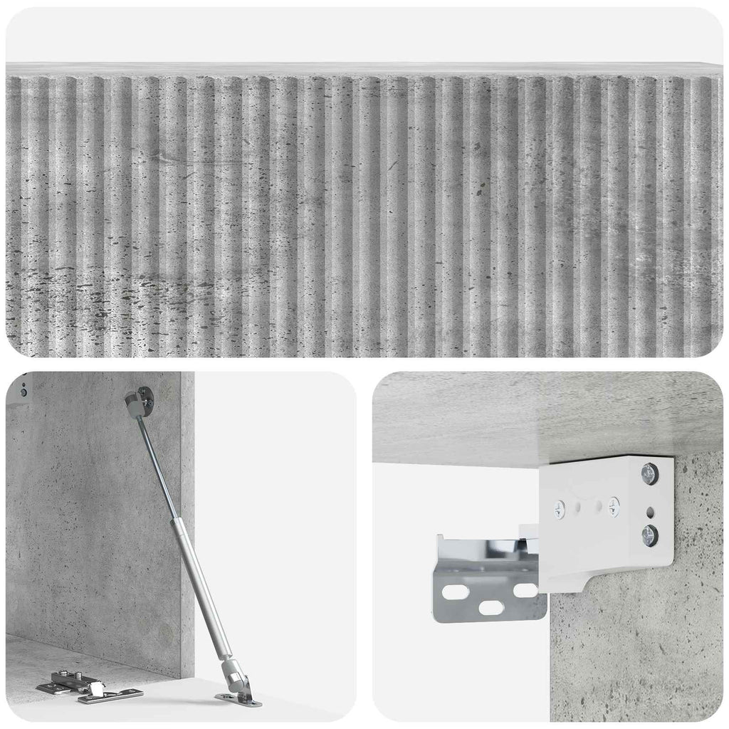 Wandmontierter TV-Schrank Betongrau 98 x 31 x 30 cm