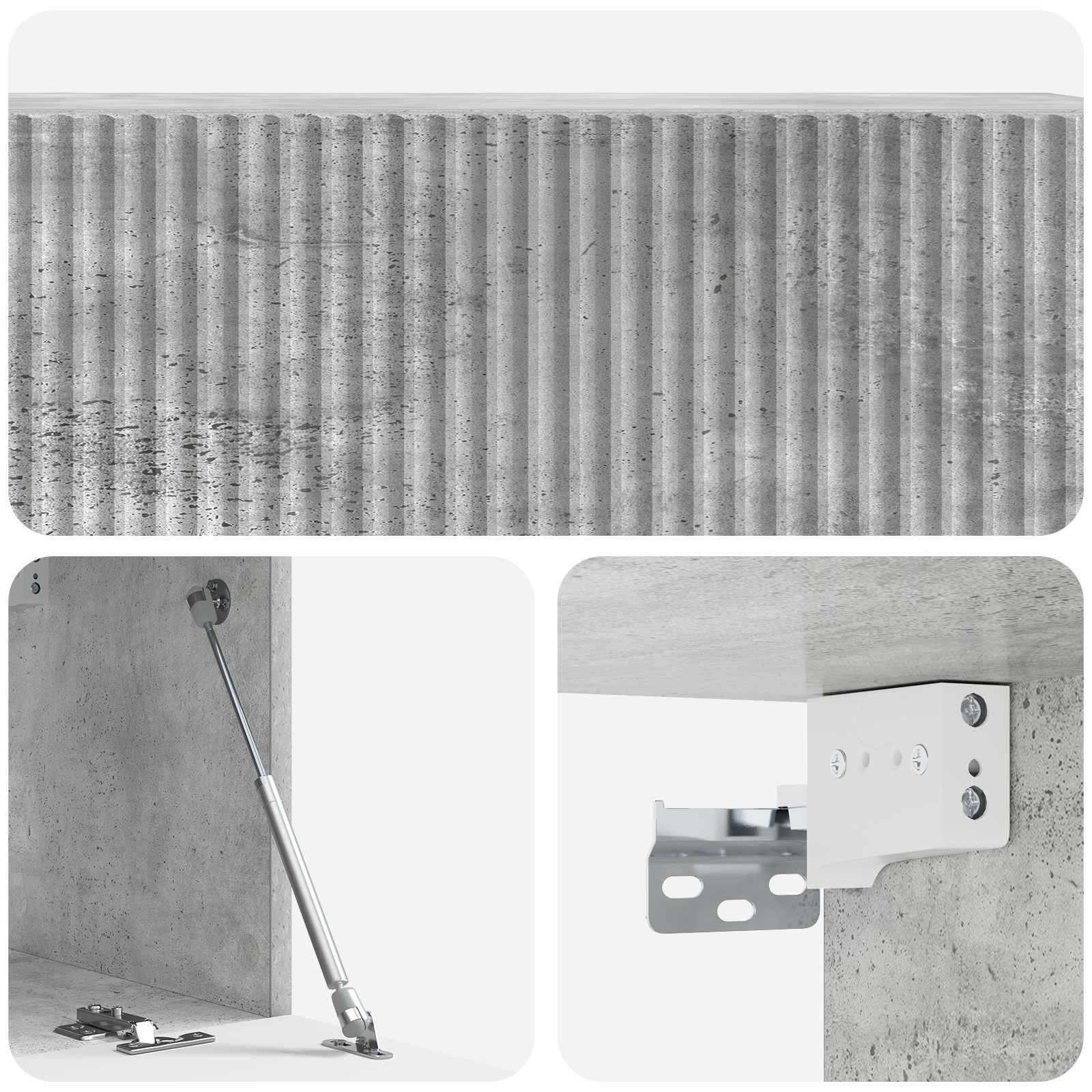 Wandmontierter TV-Schrank Betongrau 98 x 31 x 30 cm