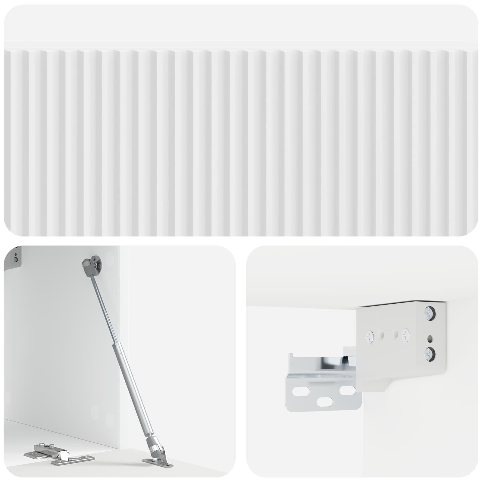 Wandmontierter TV-Schrank Hochglanz Weiß 98 x 31 x 30 cm