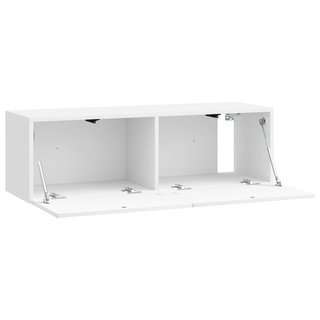 Wandmontierter TV-Schrank Hochglanz Weiß 98 x 31 x 30 cm