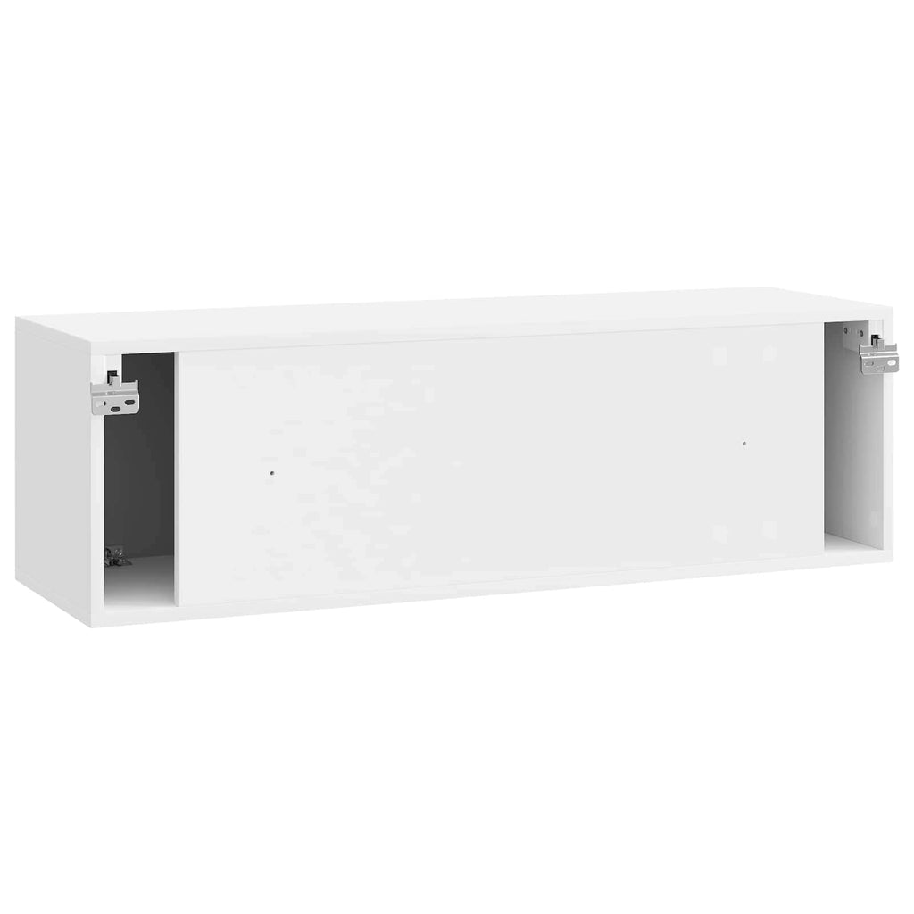 Wandmontierter TV-Schrank Hochglanz Weiß 98 x 31 x 30 cm