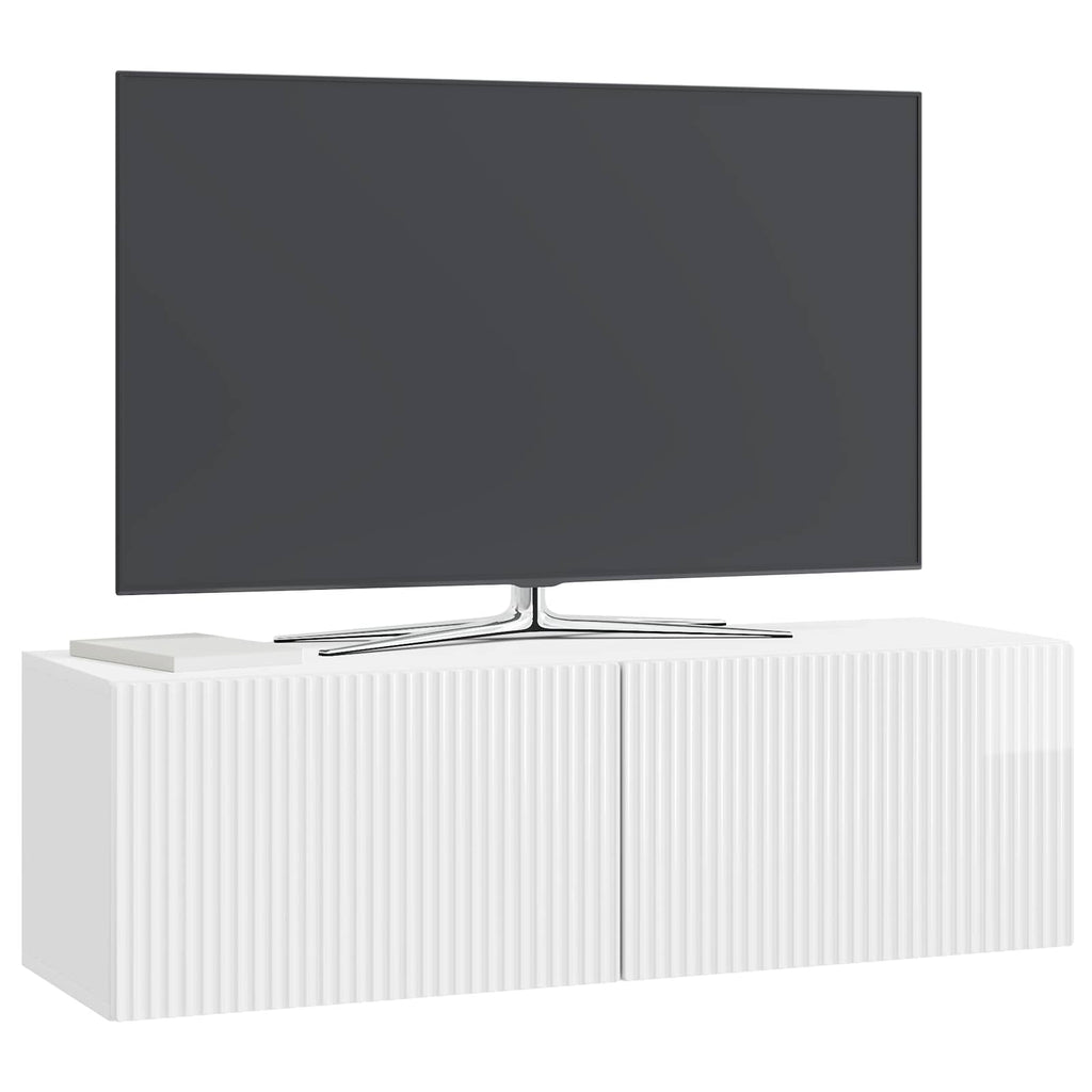Wandmontierter TV-Schrank Hochglanz Weiß 98 x 31 x 30 cm