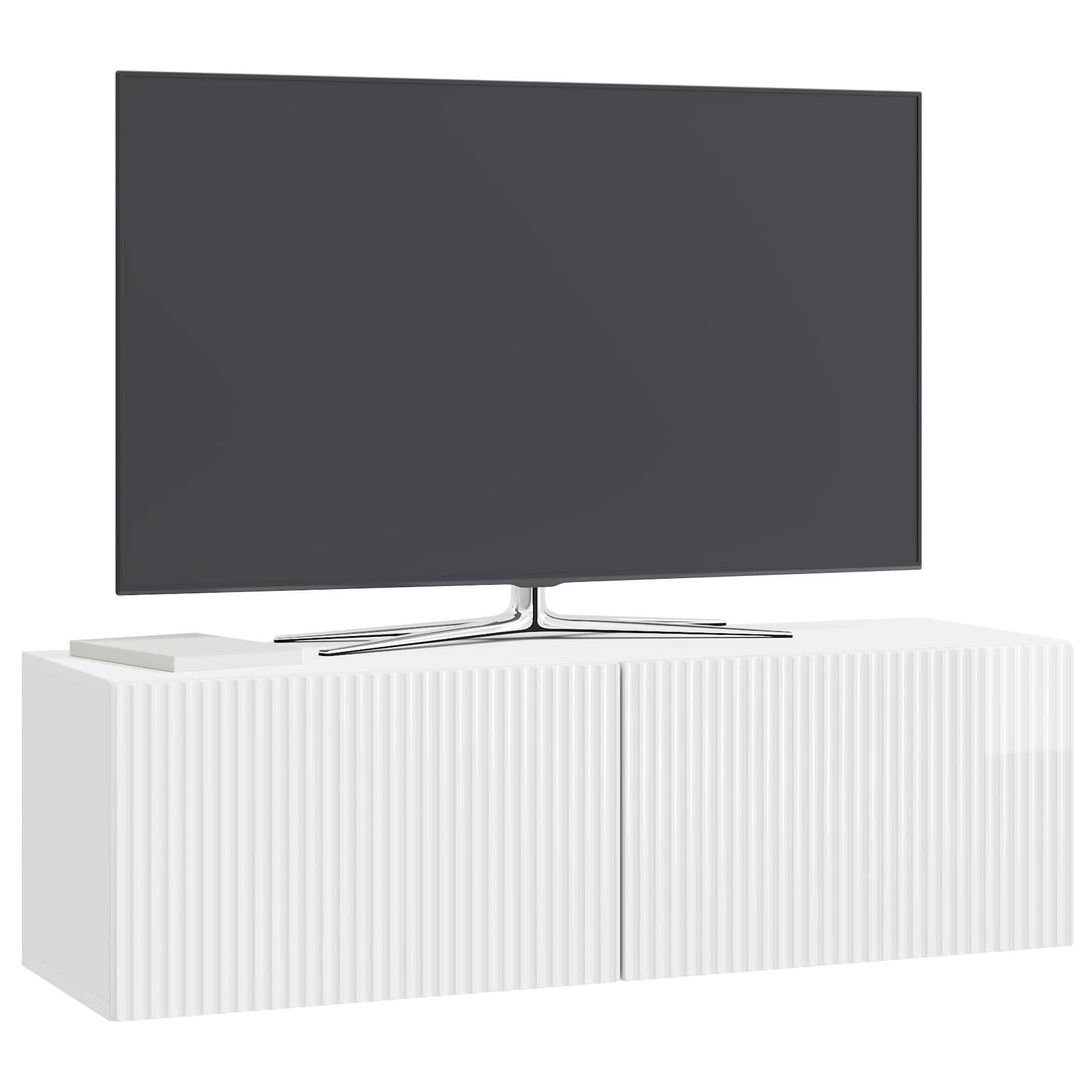 Wandmontierter TV-Schrank Hochglanz Weiß 98 x 31 x 30 cm