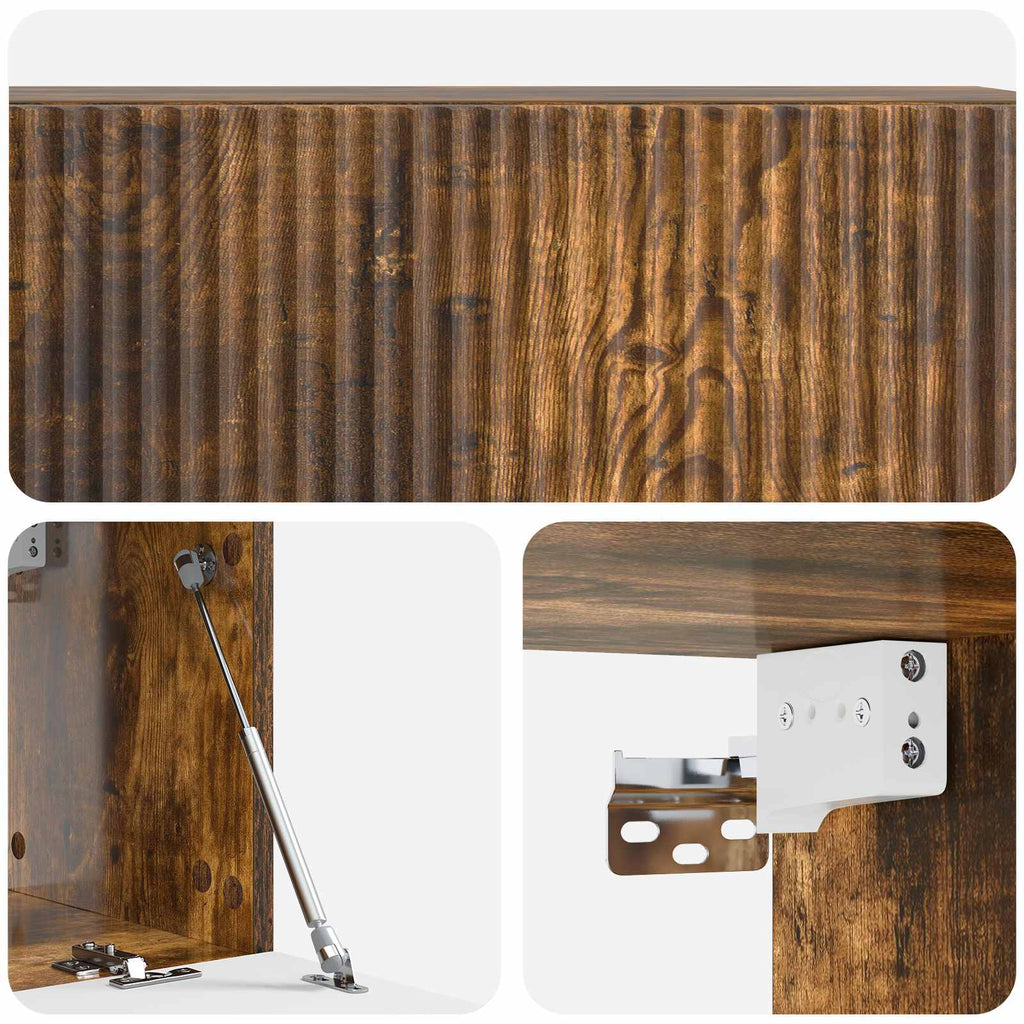 Wandmontierter TV-Schrank Geräucherte Eiche 98 x 31 x 30 cm