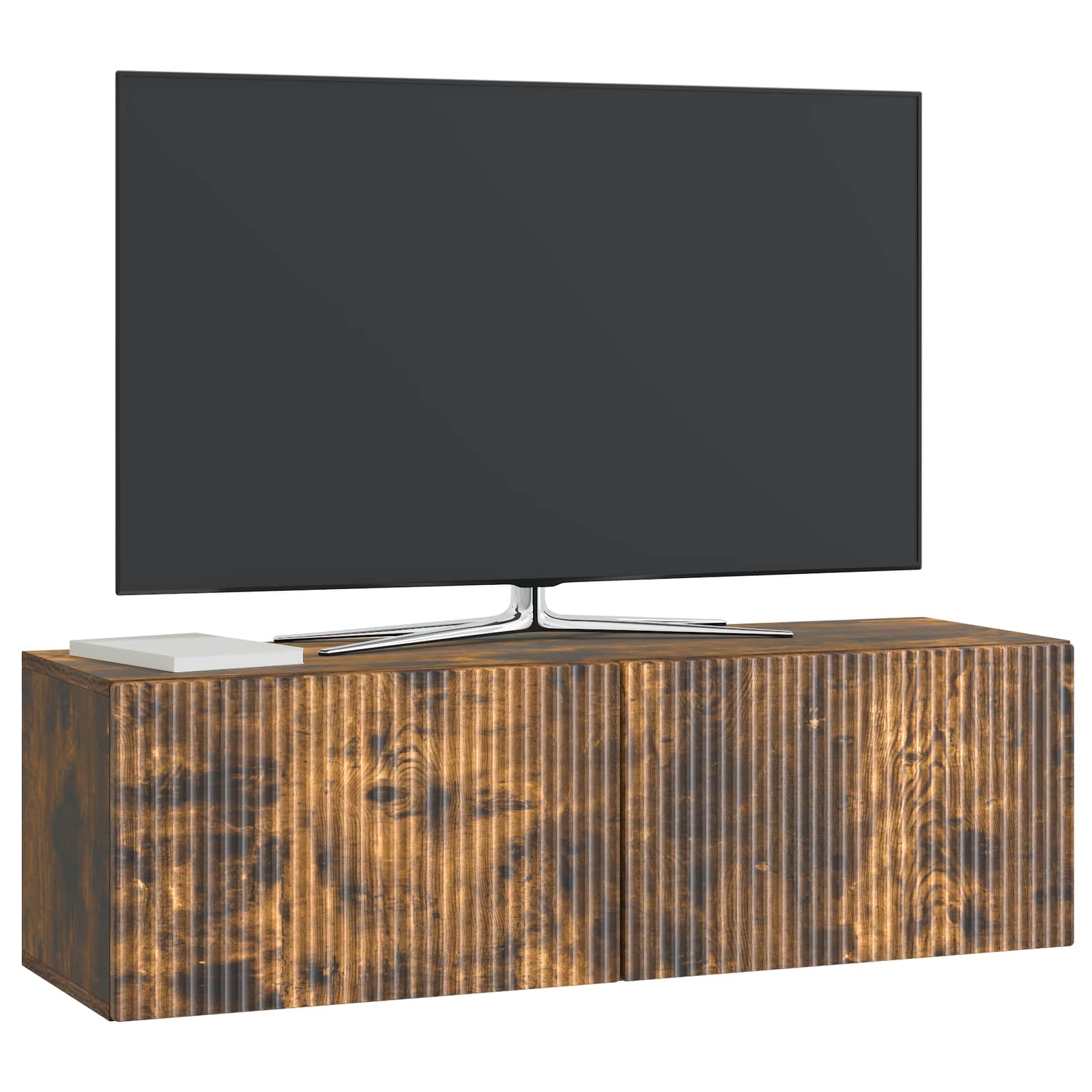 Wandmontierter TV-Schrank Geräucherte Eiche 98 x 31 x 30 cm
