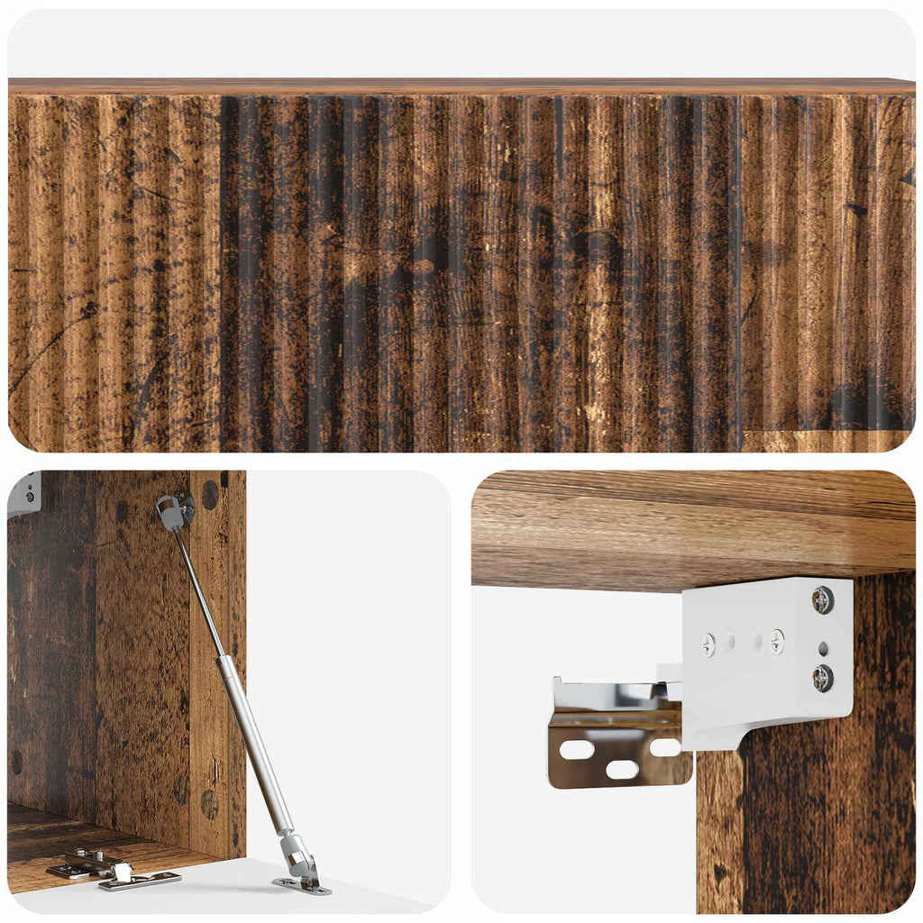 Wandmontierter TV-Schrank Altholz 98 x 31 x 30 cm Holzwerkstoff