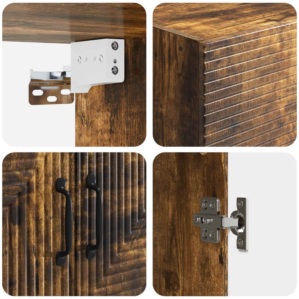 Wandschrank Geräucherte Eiche 66 x 34,5 x 90 cm Holzwerkstoff