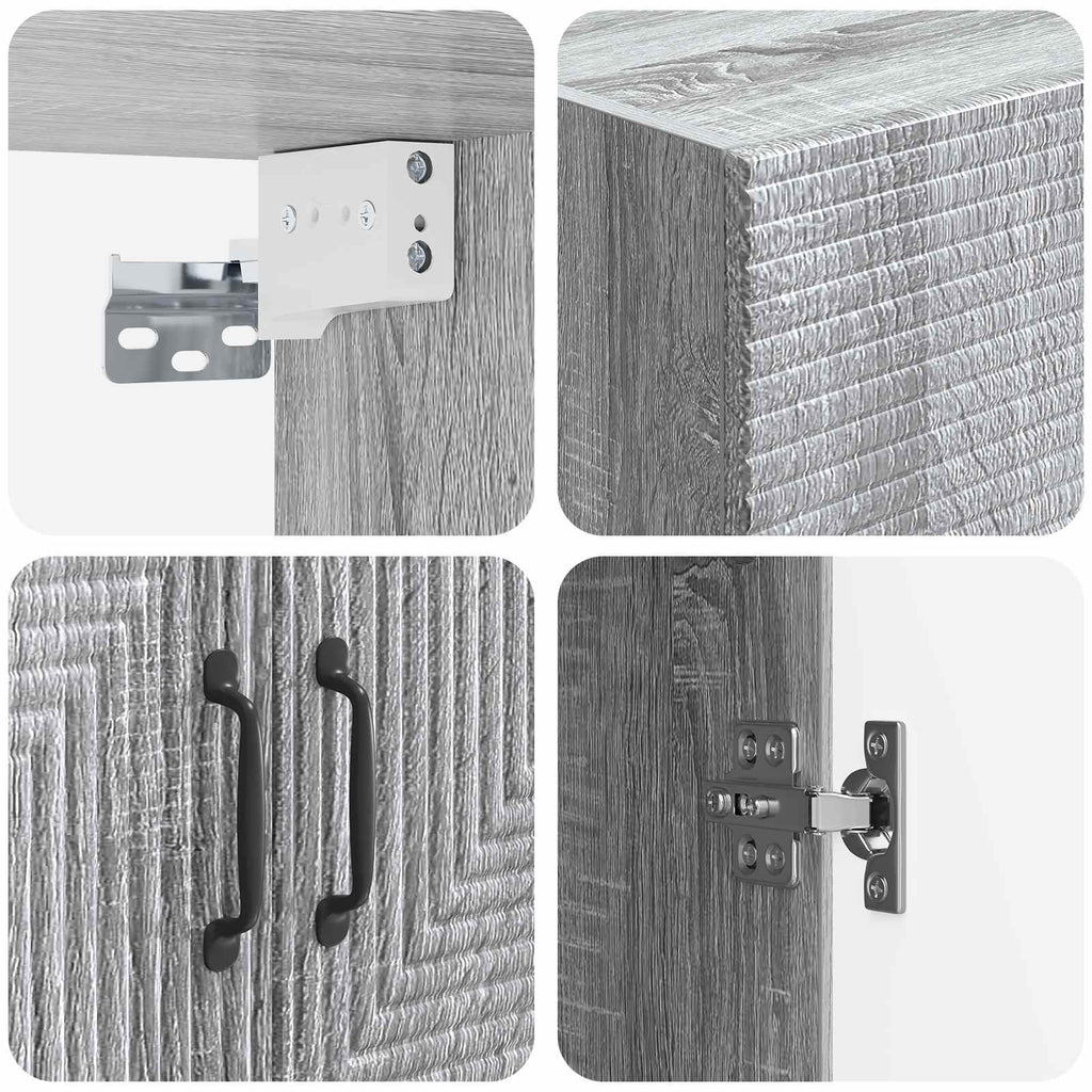 Wandschrank Grau Sonoma 66 x 34,5 x 90 cm Holzwerkstoff
