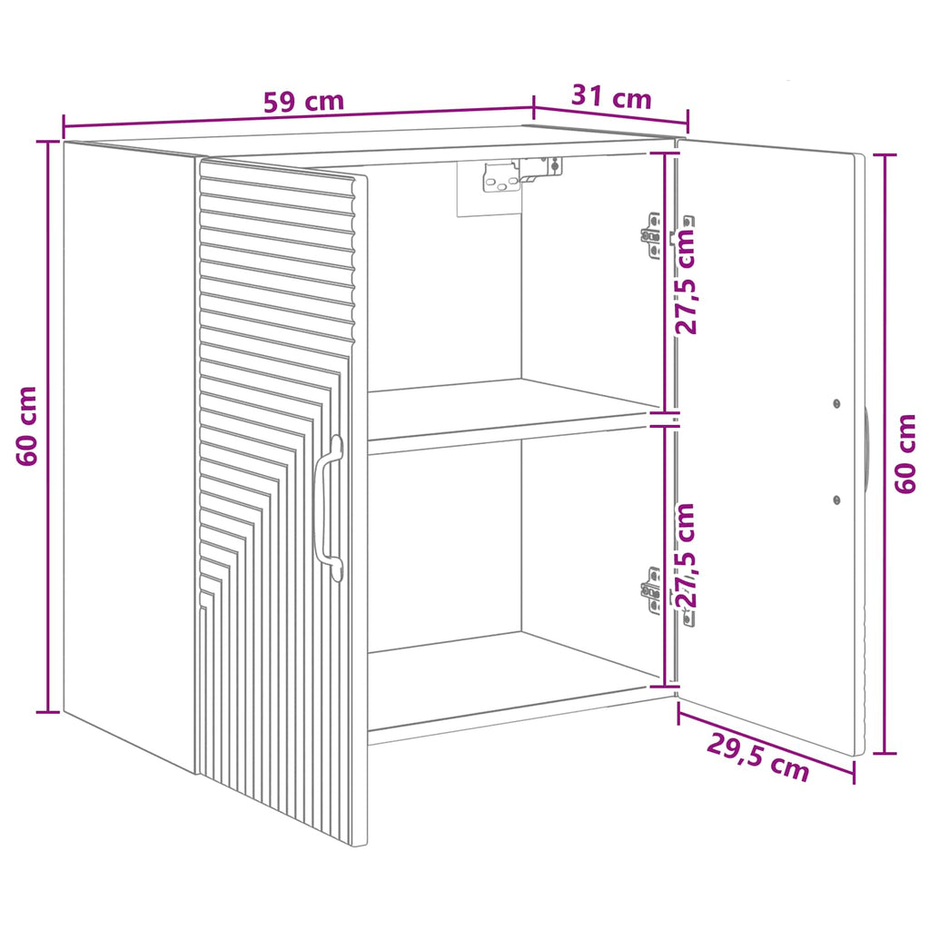 Wandschrank Artisan-Eiche 59 x 31 x 60 cm Holzwerkstoff