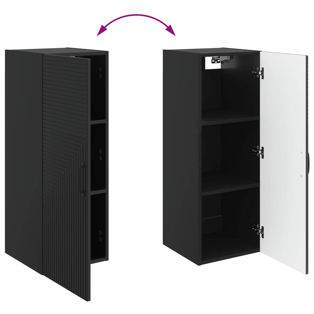 Wandschrank Schwarz 33 x 34,5 x 90 cm Holzwerkstoff