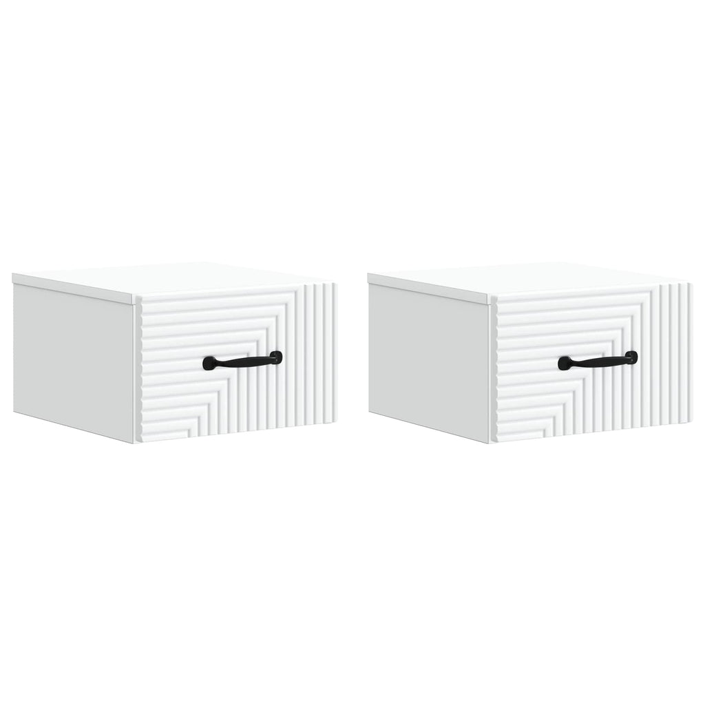 Wandmontierter Nachttisch 2 pcs Weiß 34,5 x 33 x 20 cm