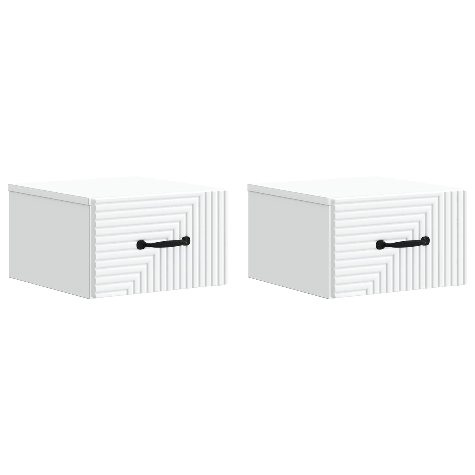 Wandmontierter Nachttisch 2 pcs Weiß 34,5 x 33 x 20 cm