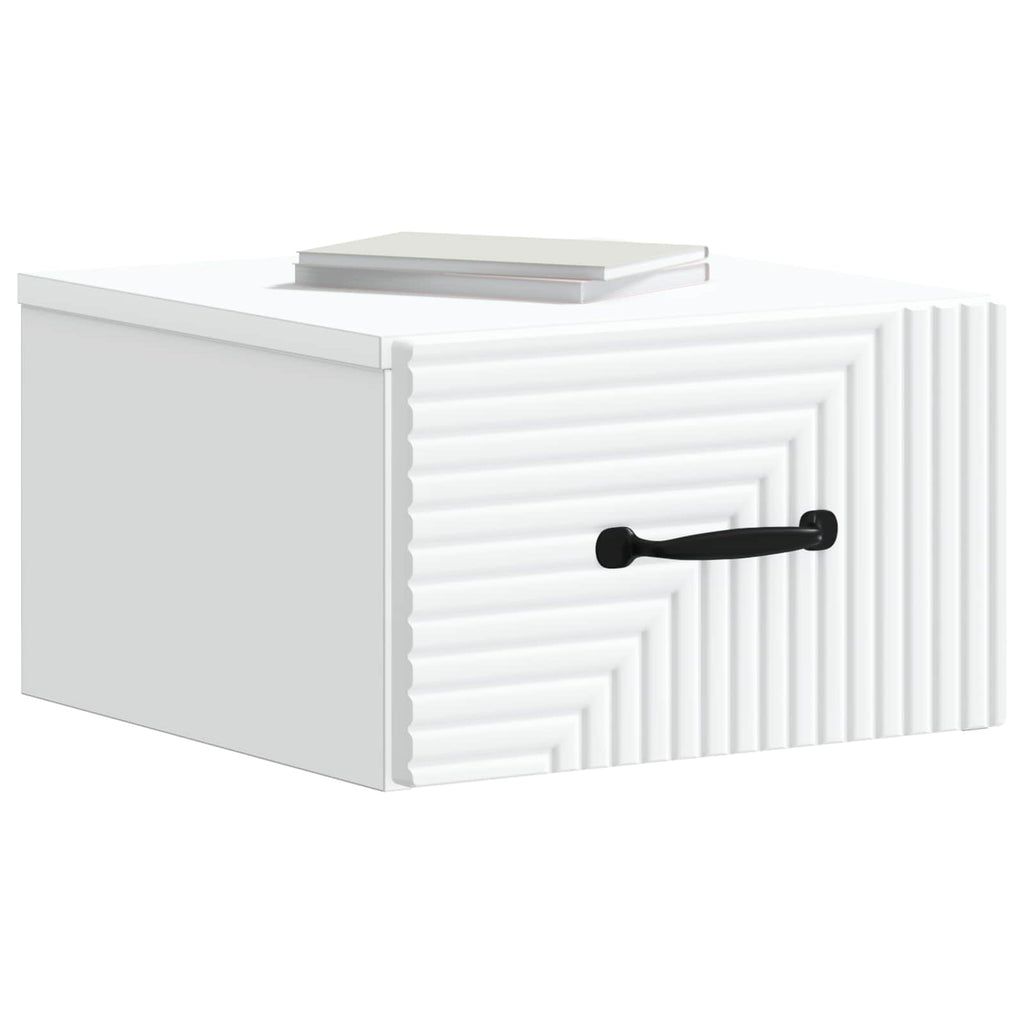 Wandmontierter Nachttisch 2 pcs Weiß 34,5 x 33 x 20 cm