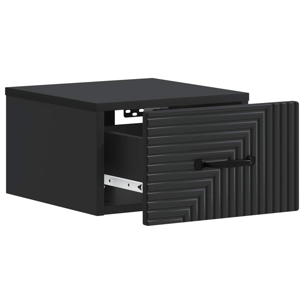 Wandmontierter Nachttisch Schwarz 34,5 x 33 x 20 cm