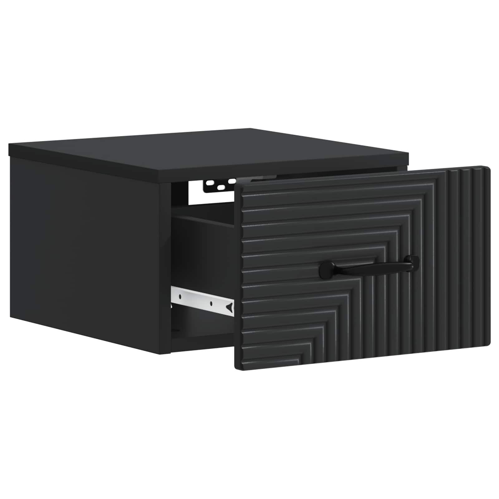Wandmontierter Nachttisch Schwarz 34,5 x 33 x 20 cm