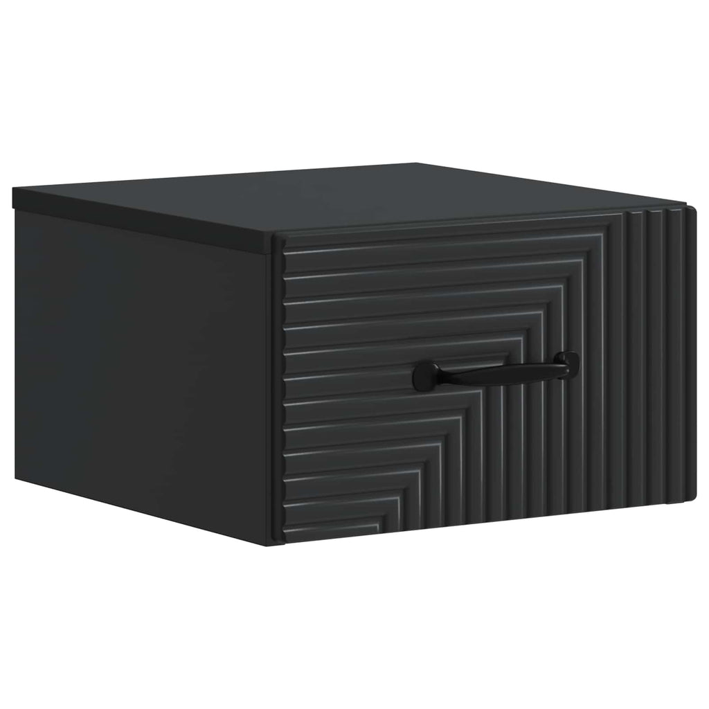 Wandmontierter Nachttisch 2 pcs Schwarz 34,5 x 33 x 20 cm