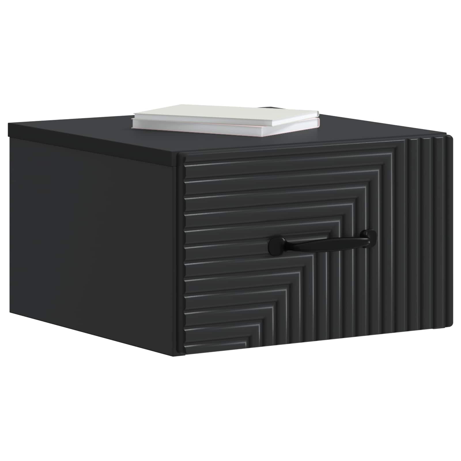 Wandmontierter Nachttisch 2 pcs Schwarz 34,5 x 33 x 20 cm