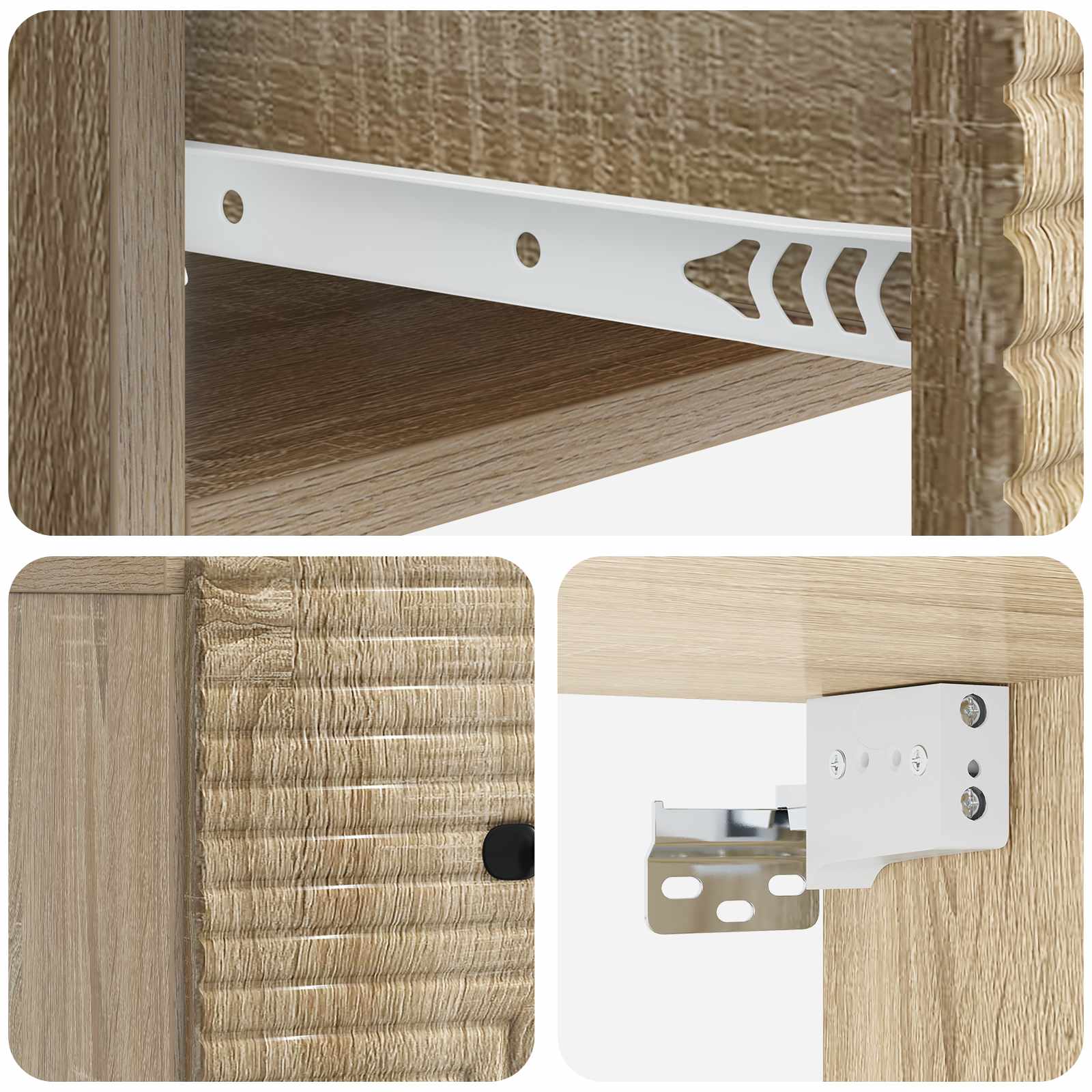 Wandmontierter Nachttisch 2 pcs Sonoma-Eiche 34,5 x 33 x 20 cm