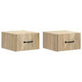 Wandmontierter Nachttisch 2 pcs Sonoma-Eiche 34,5 x 33 x 20 cm