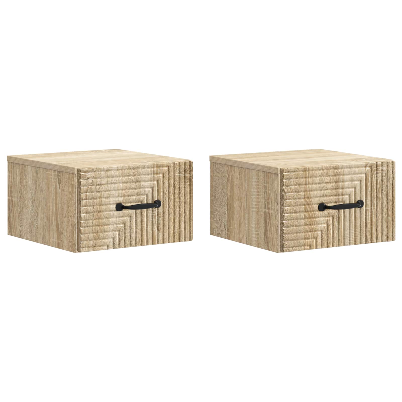 Wandmontierter Nachttisch 2 pcs Sonoma-Eiche 34,5 x 33 x 20 cm