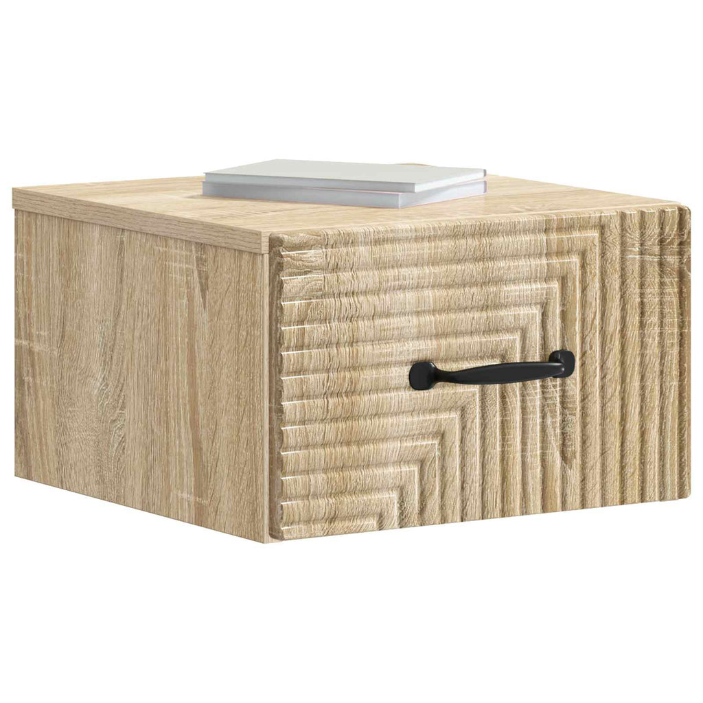 Wandmontierter Nachttisch 2 pcs Sonoma-Eiche 34,5 x 33 x 20 cm