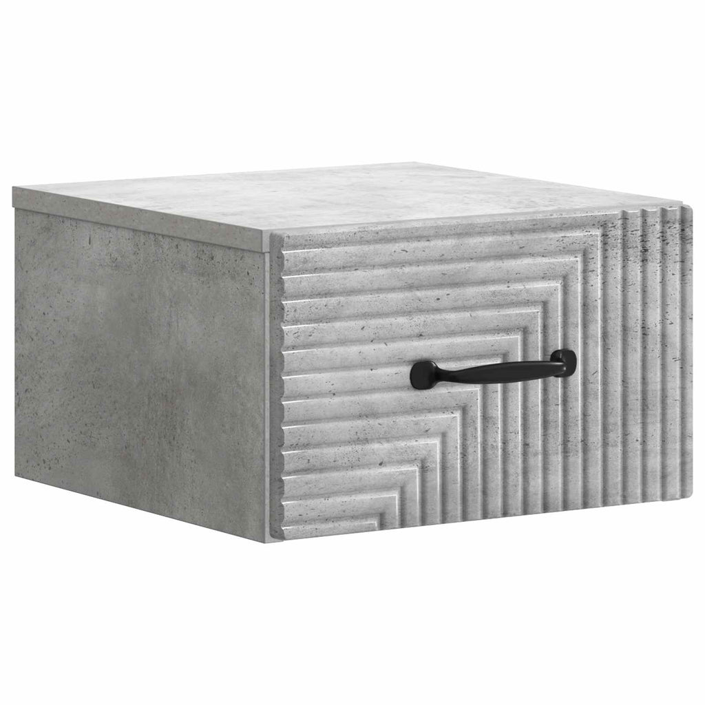 Wandmontierter Nachttisch Betongrau 34,5 x 33 x 20 cm