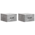 Wandmontierter Nachttisch 2 pcs Betongrau 34,5 x 33 x 20 cm