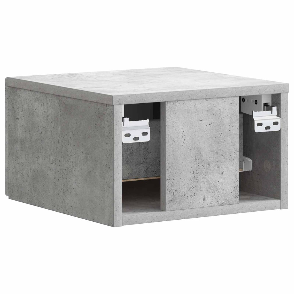 Wandmontierter Nachttisch 2 pcs Betongrau 34,5 x 33 x 20 cm