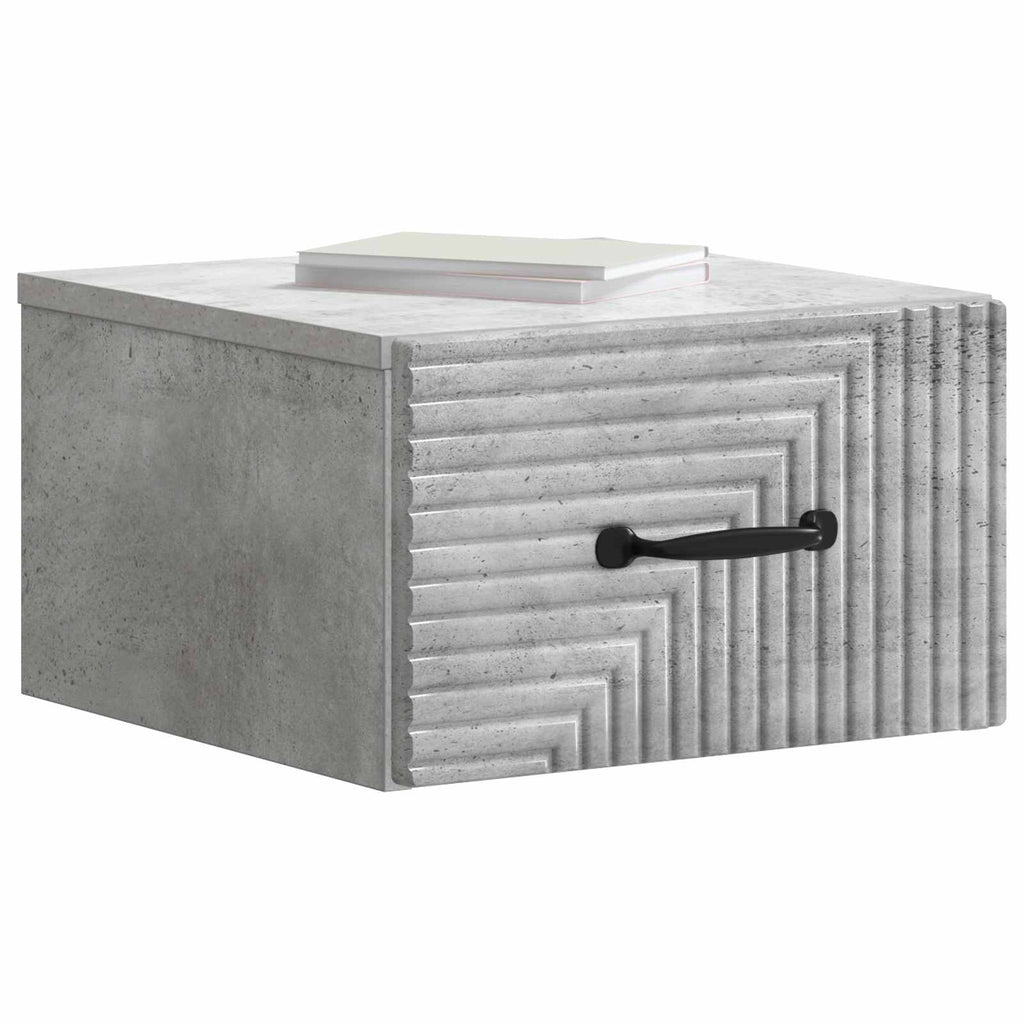 Wandmontierter Nachttisch 2 pcs Betongrau 34,5 x 33 x 20 cm
