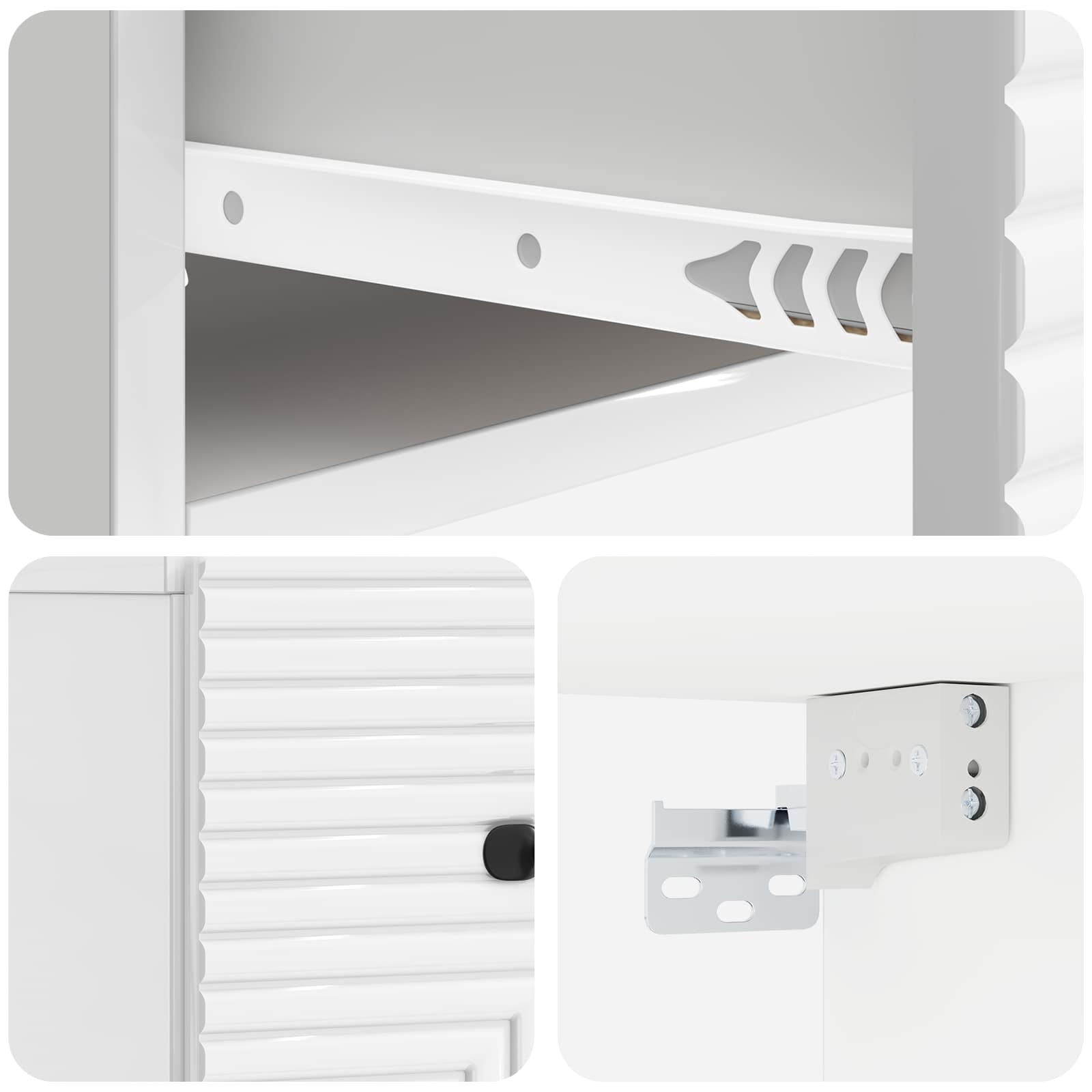Wandmontierter Nachttisch 2 pcs Hochglanz Weiß Holzwerkstoff
