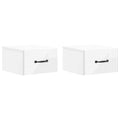 Wandmontierter Nachttisch 2 pcs Hochglanz Weiß Holzwerkstoff