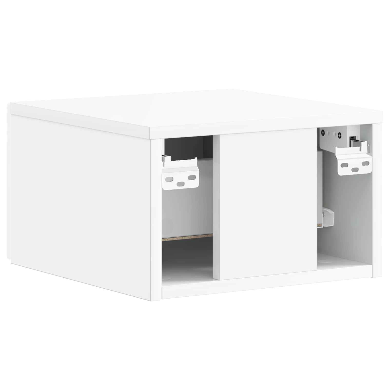 Wandmontierter Nachttisch 2 pcs Hochglanz Weiß Holzwerkstoff