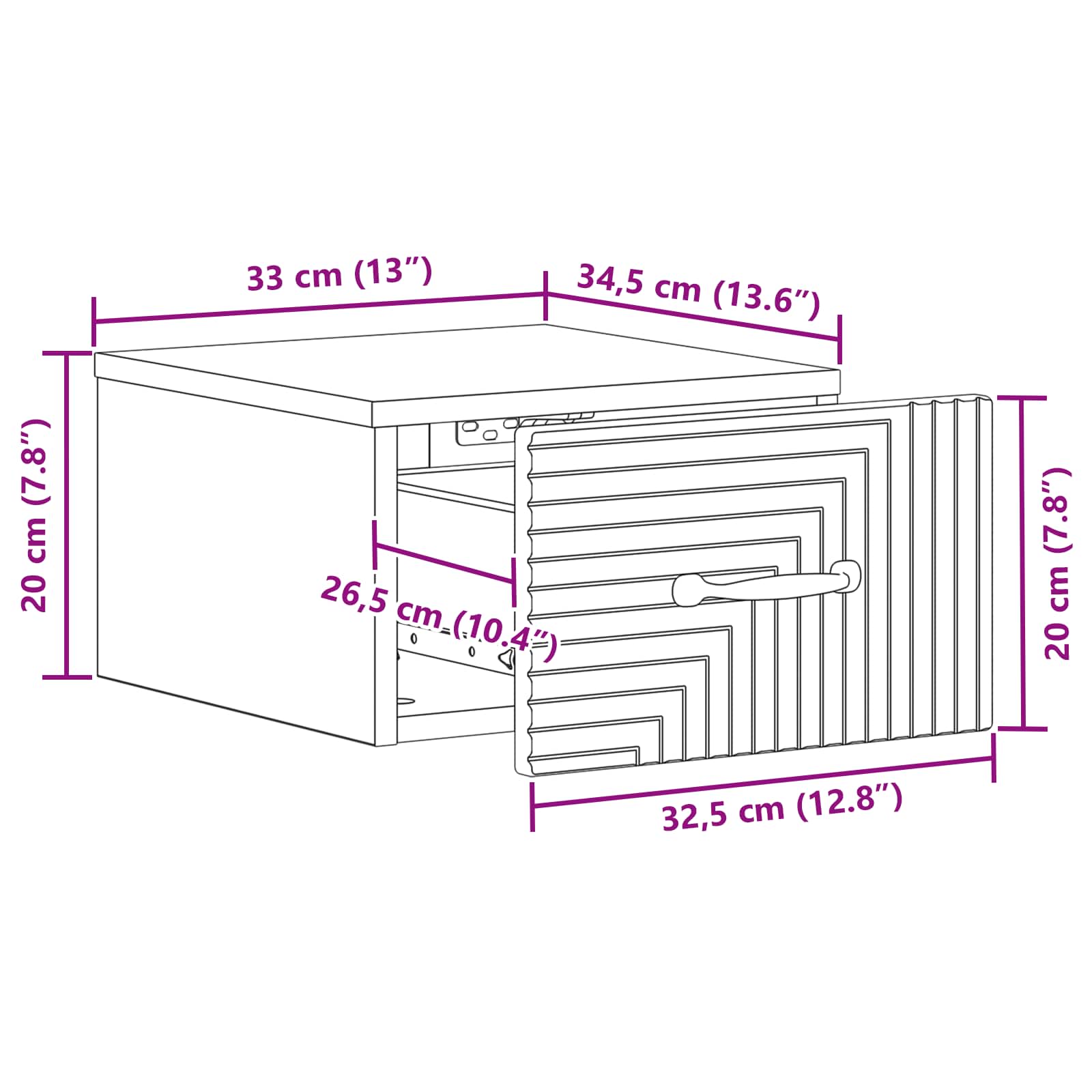 Wandmontierter Nachttisch 2 pcs Hochglanz Weiß Holzwerkstoff