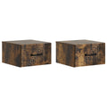 Wandmontierter Nachttisch 2 pcs Geräucherte Eiche Holzwerkstoff