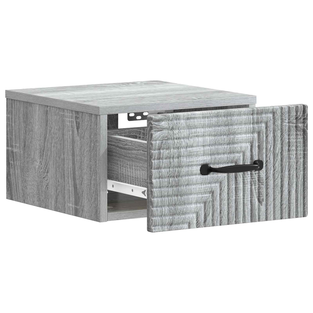 Wandmontierter Nachttisch Graues Sonoma 34,5 x 33 x 20 cm