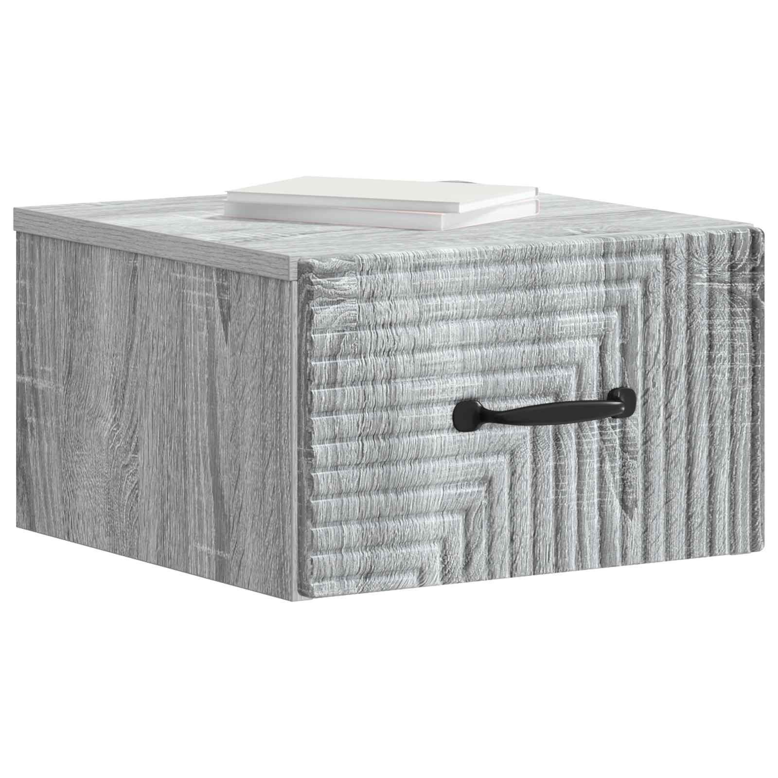 Wandmontierter Nachttisch Graues Sonoma 34,5 x 33 x 20 cm