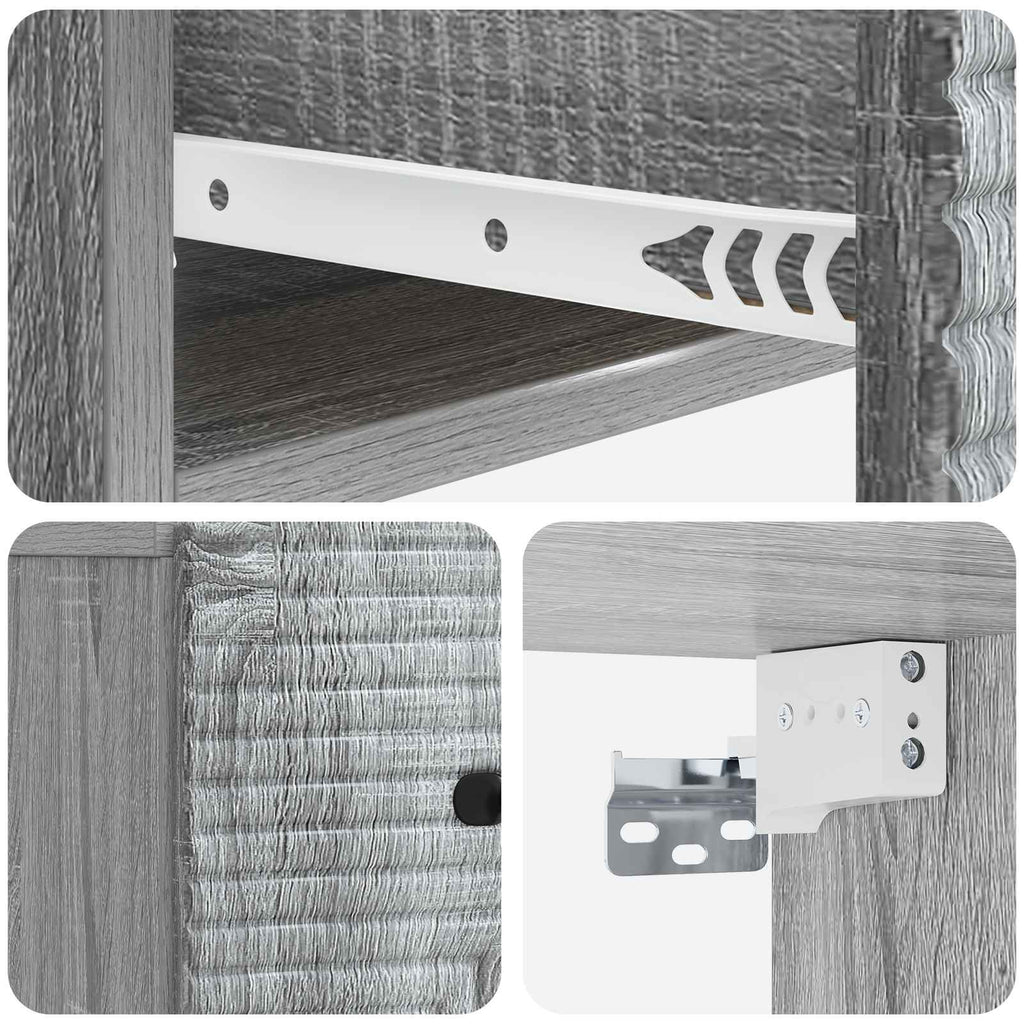 Wandmontierter Nachttisch 2 pcs Graues Sonoma 34,5 x 33 x 20 cm