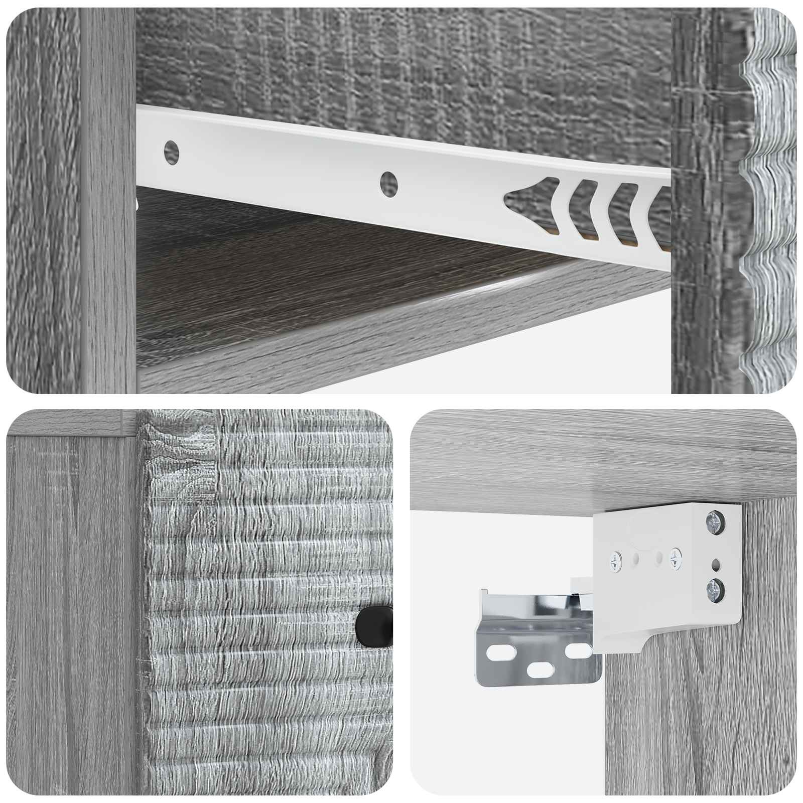 Wandmontierter Nachttisch 2 pcs Graues Sonoma 34,5 x 33 x 20 cm
