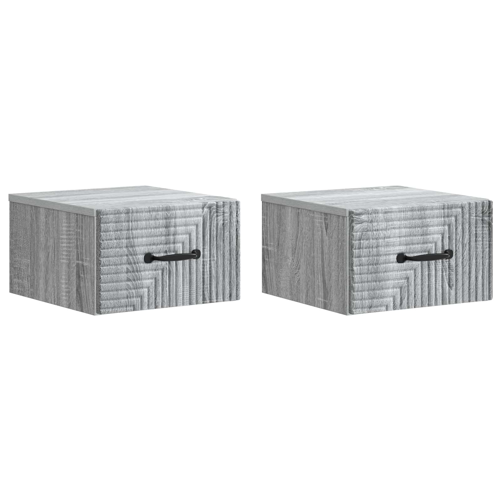 Wandmontierter Nachttisch 2 pcs Graues Sonoma 34,5 x 33 x 20 cm