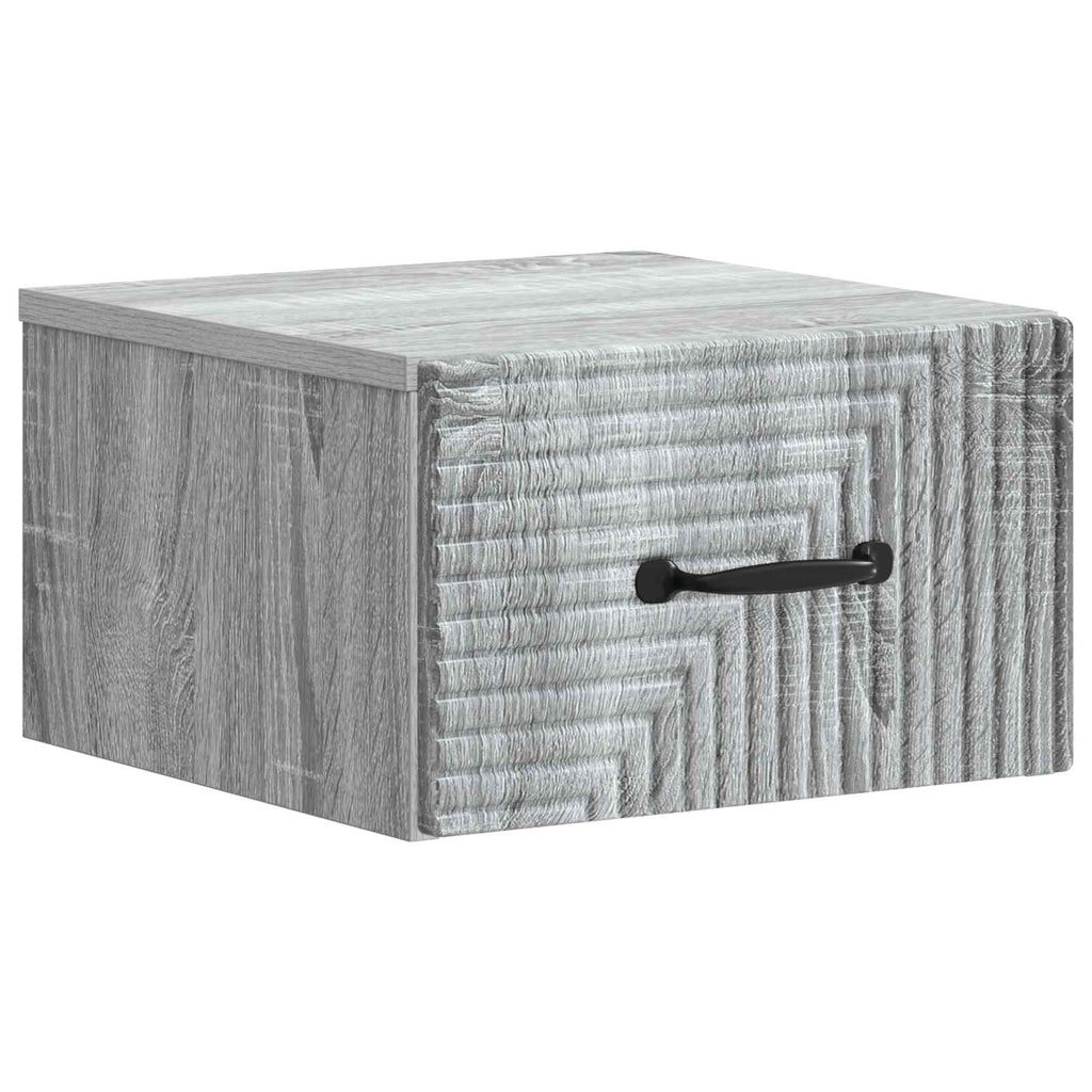 Wandmontierter Nachttisch 2 pcs Graues Sonoma 34,5 x 33 x 20 cm