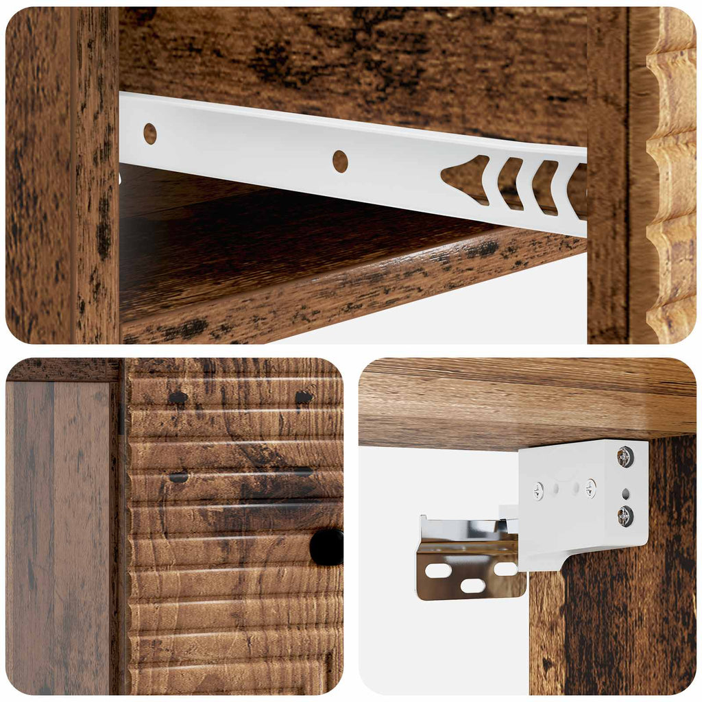 Wandmontierter Nachttisch Altholz 34,5 x 33 x 20 cm