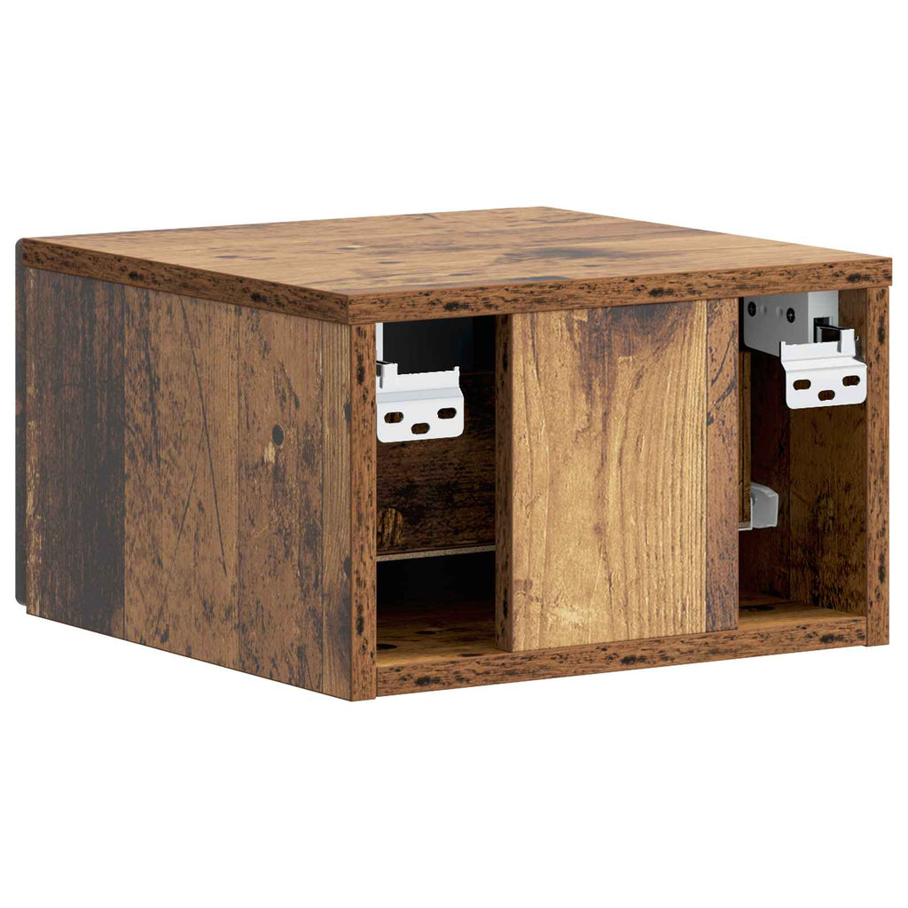 Wandmontierter Nachttisch Altholz 34,5 x 33 x 20 cm