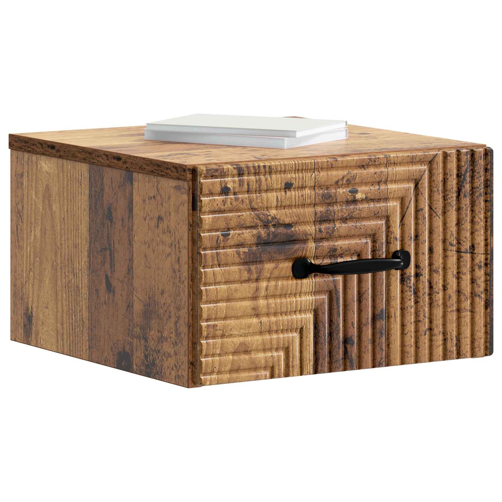 Wandmontierter Nachttisch Altholz 34,5 x 33 x 20 cm